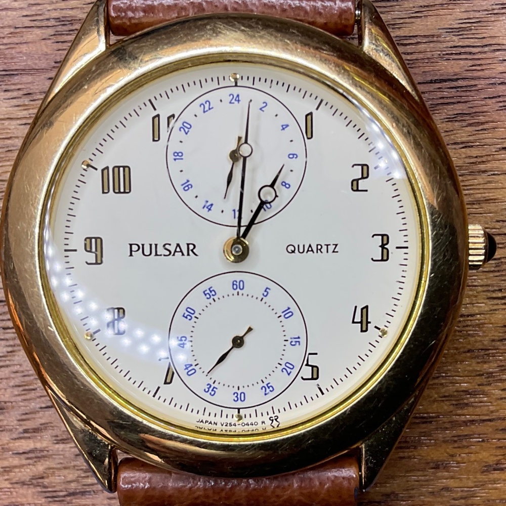 Pulsar watch with art deco numerals